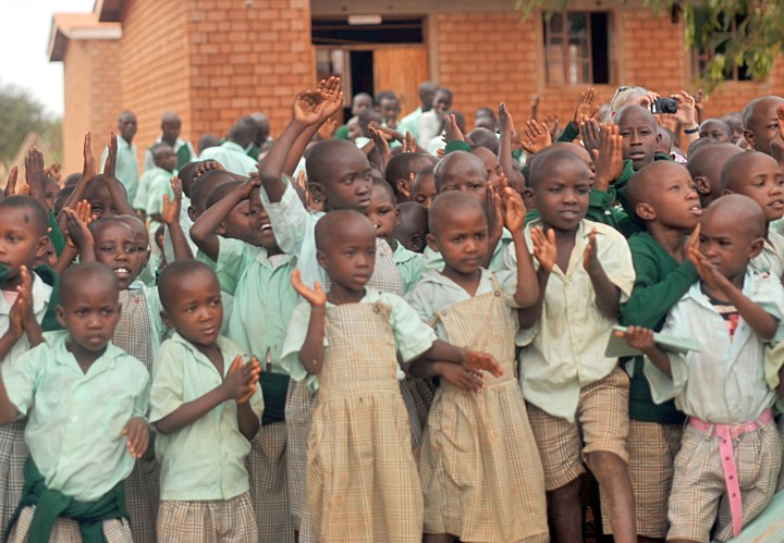 Nyumbani Village children in the school yard